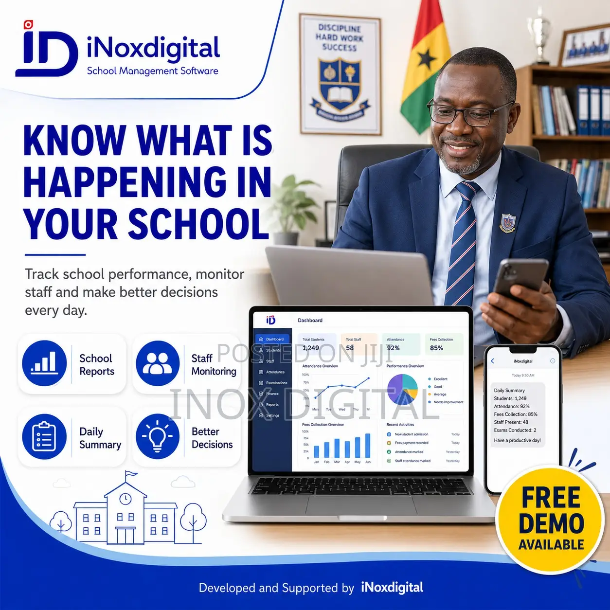 School Management Software for Fees, Results, Attendance SMS