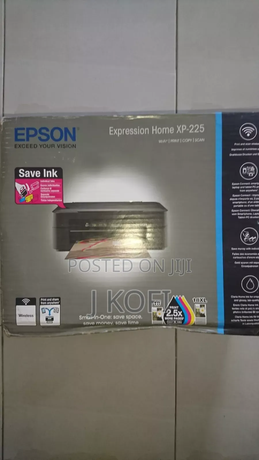 Epson Expression Home Xp-225 Printer Scanner Copier + Wifi