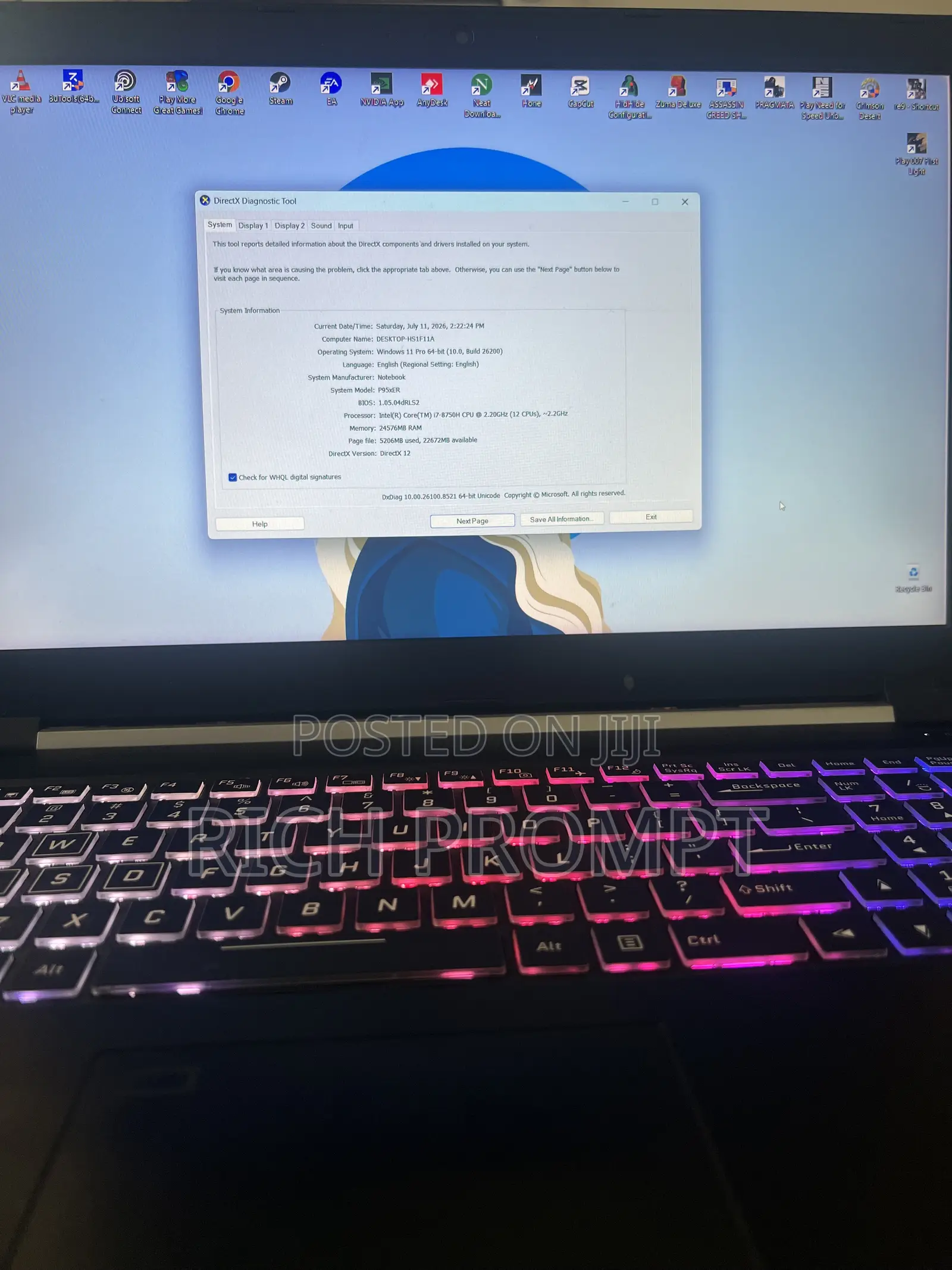 Laptop Sager NP8375 24GB Intel Core i7 SSD 1T