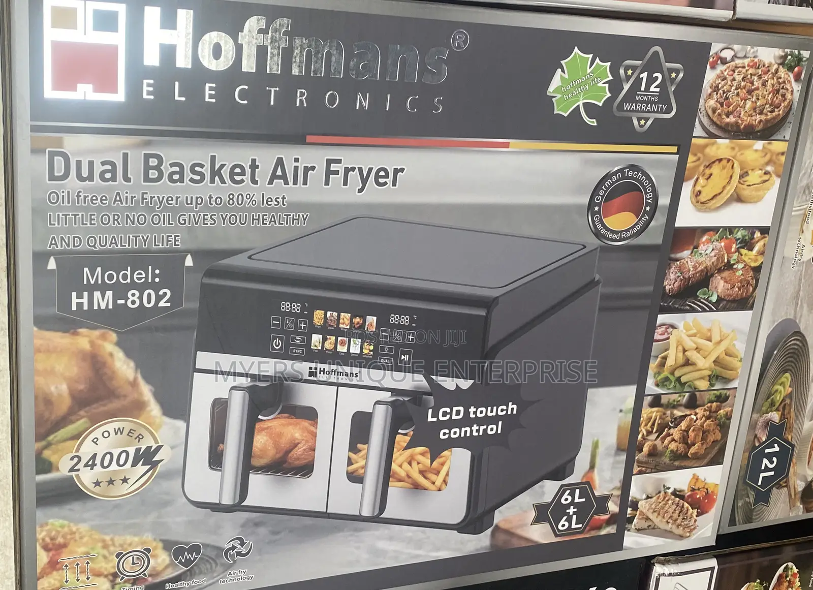 Hoffmans Touch Screen Dual Baskets 6+6l Air Fryer