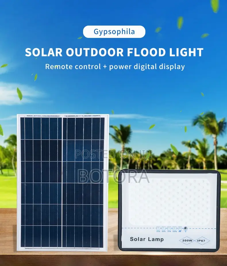 Led Solar Flood Light With Remote Control Portable Solar Panel