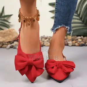 Pointed- Toe Ribbon Flat Sandals
