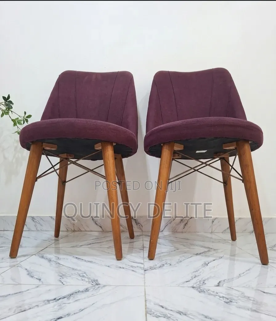 Pair of Plum Velvet Dinning Chairs.