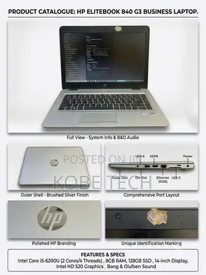 Laptop HP EliteBook 840 G3 8GB Intel Core i5 SSD 128GB