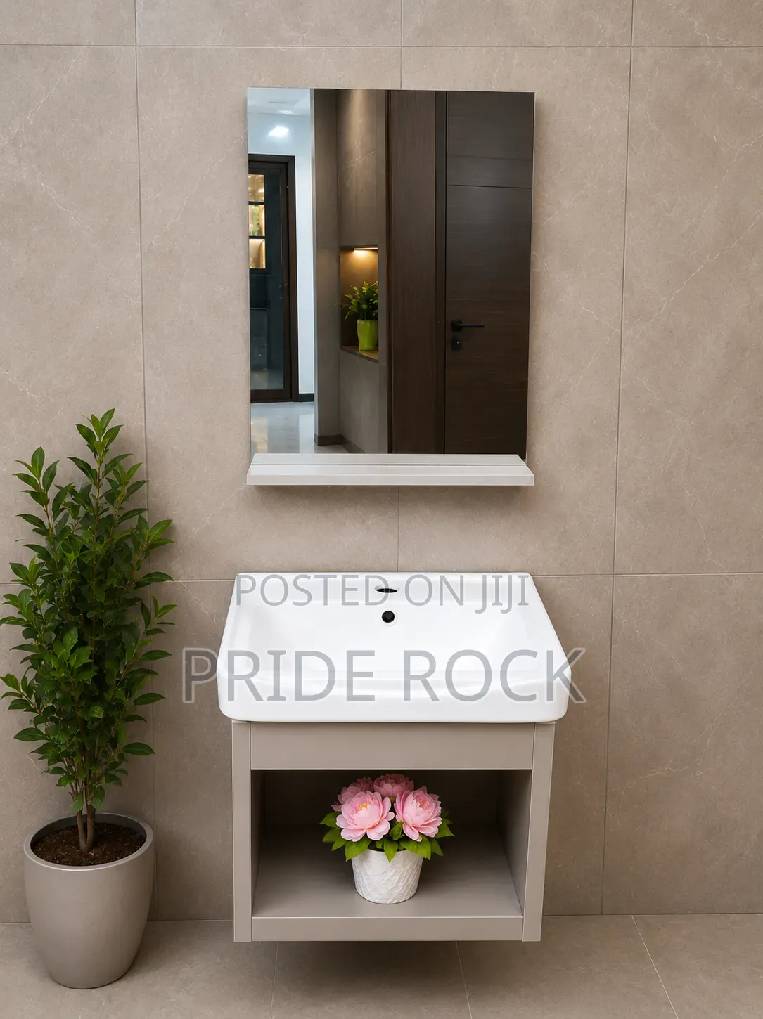 Small Cabinet Basin With Tap and Waste Trap Set