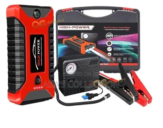 Car Emergency Kit 4-in-1 (Tire Inflator, Jump Starter, Power Bank)