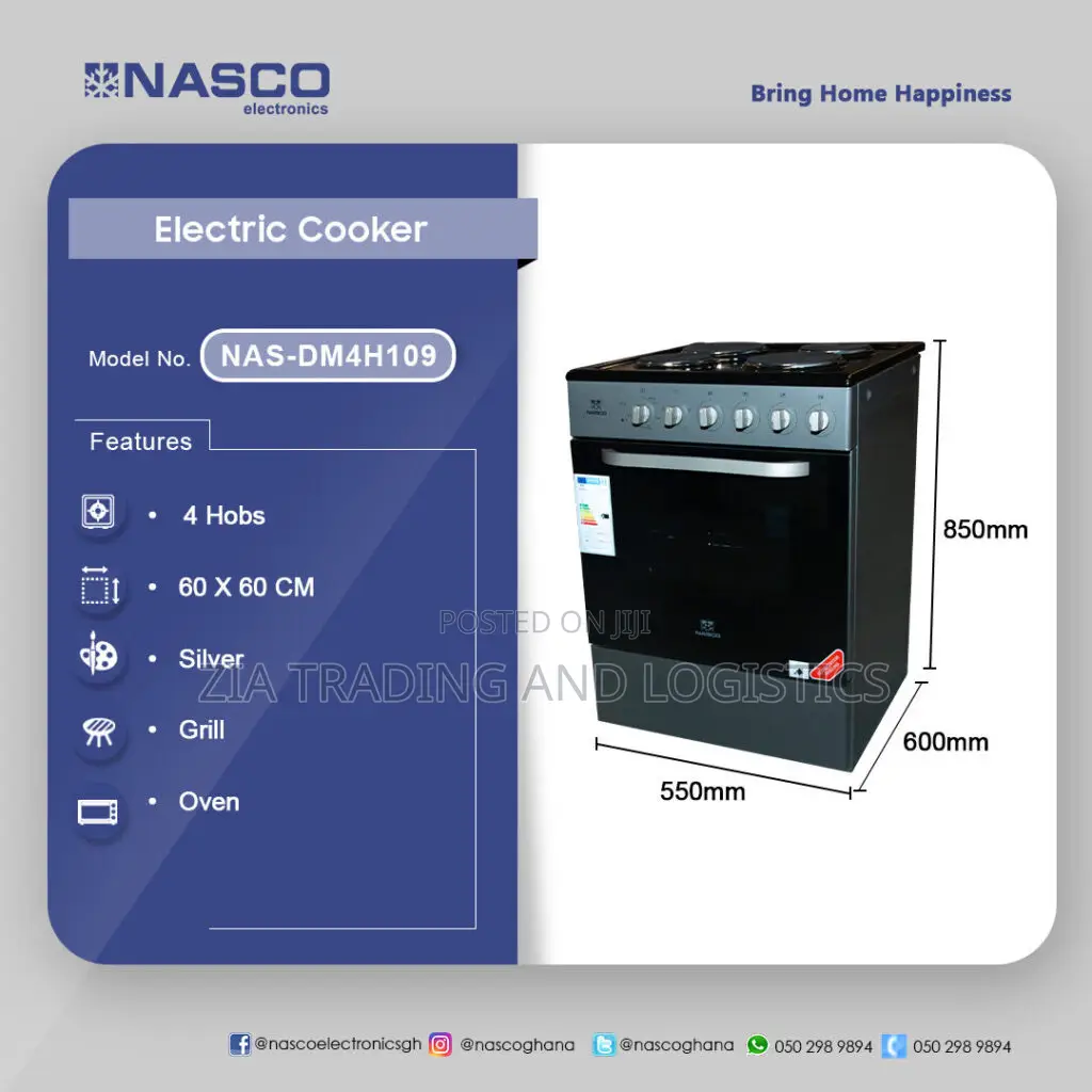 Nasco 4 Burner Electric Hob With Oven