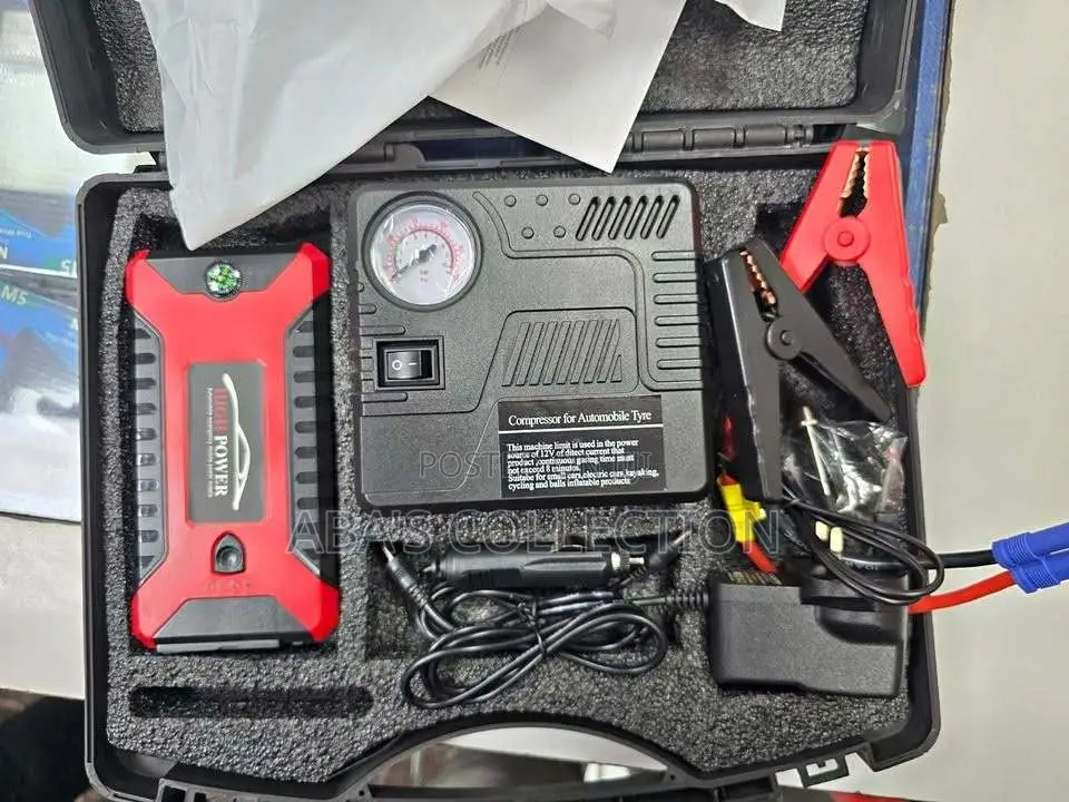 Car Emergency Kit 4-in-1 (Tire Inflator, Jump Starter, Power Bank)