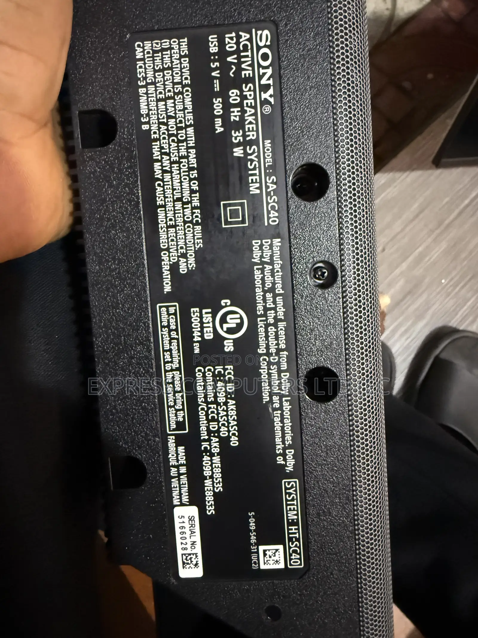 Sony Powerful Soundbar With Active Subwoofer Bluetooth With Remote Uk