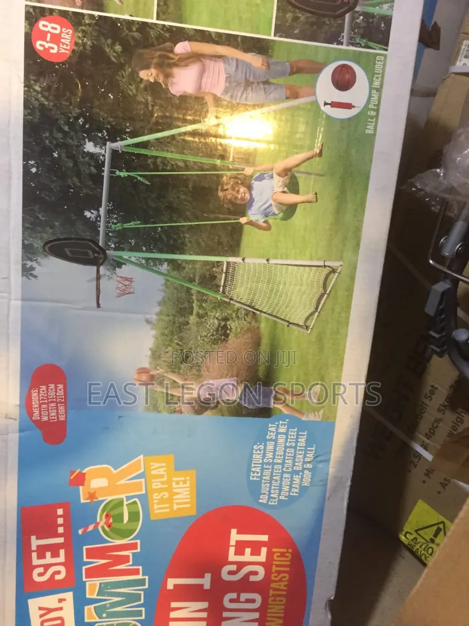 Swing 3 in 1 Basketball Hoop Football Goal Seesaw Net