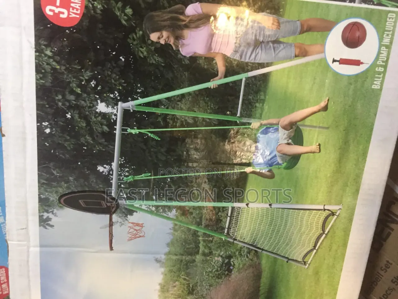 Swing 3 in 1 Basketball Hoop Football Goal Seesaw Net