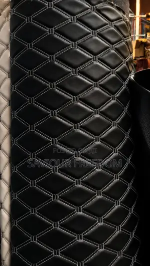 Premium Red Diamond Quilted Upholstery Leather Fabric