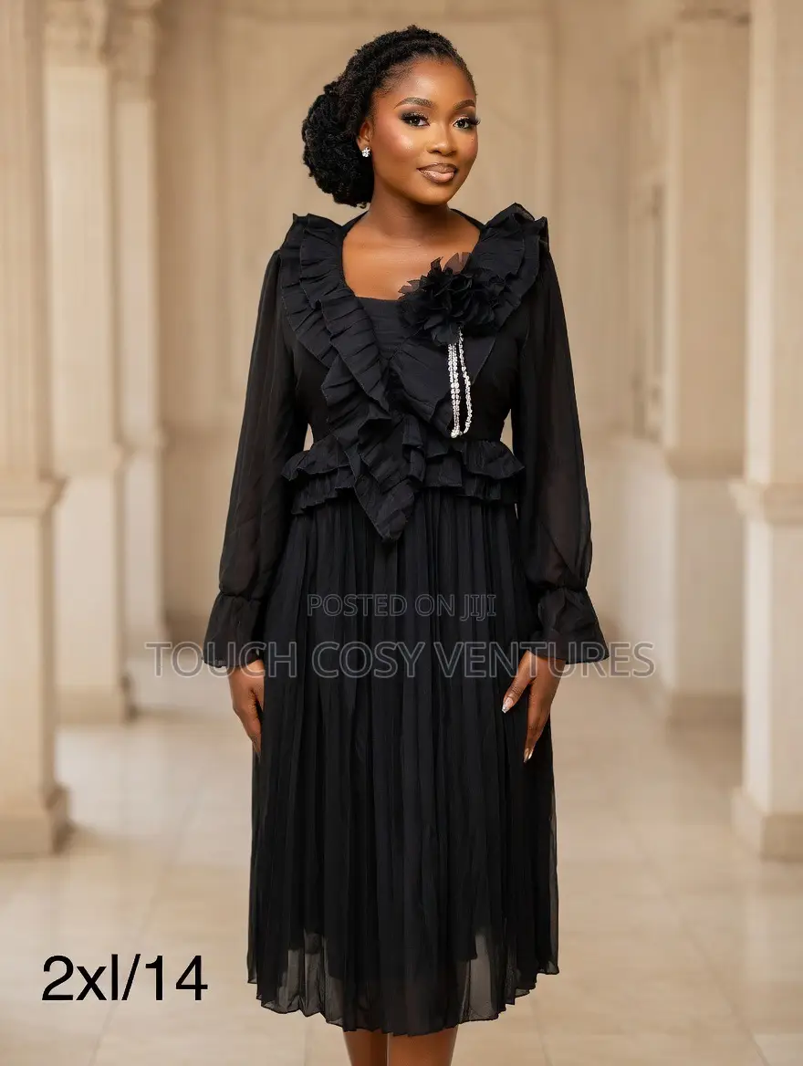Midnight Ruffle Queen Midi Dress (2xl/Uk 14)