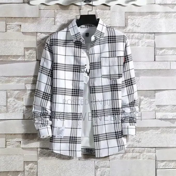 Men’S 2-Piece Long Sleeve Plaid Shirts