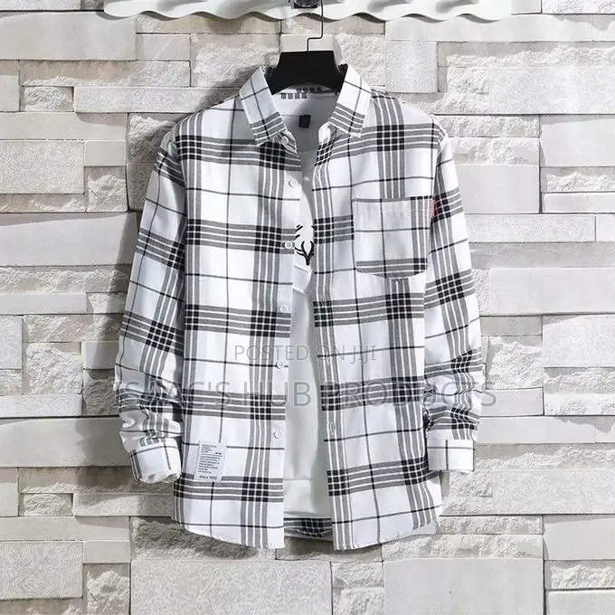 Men’S 2-Piece Long Sleeve Plaid Shirts
