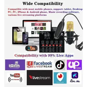 Mythco V8 Live Sound Card Podcast Equipment Bundle Bm-800
