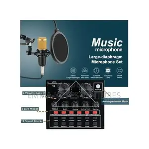 Mythco V8 Live Sound Card Podcast Equipment Bundle Bm-800