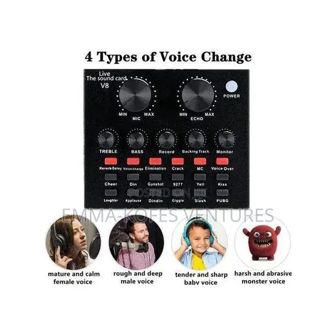 Mythco V8 Live Sound Card Podcast Equipment Bundle Bm-800