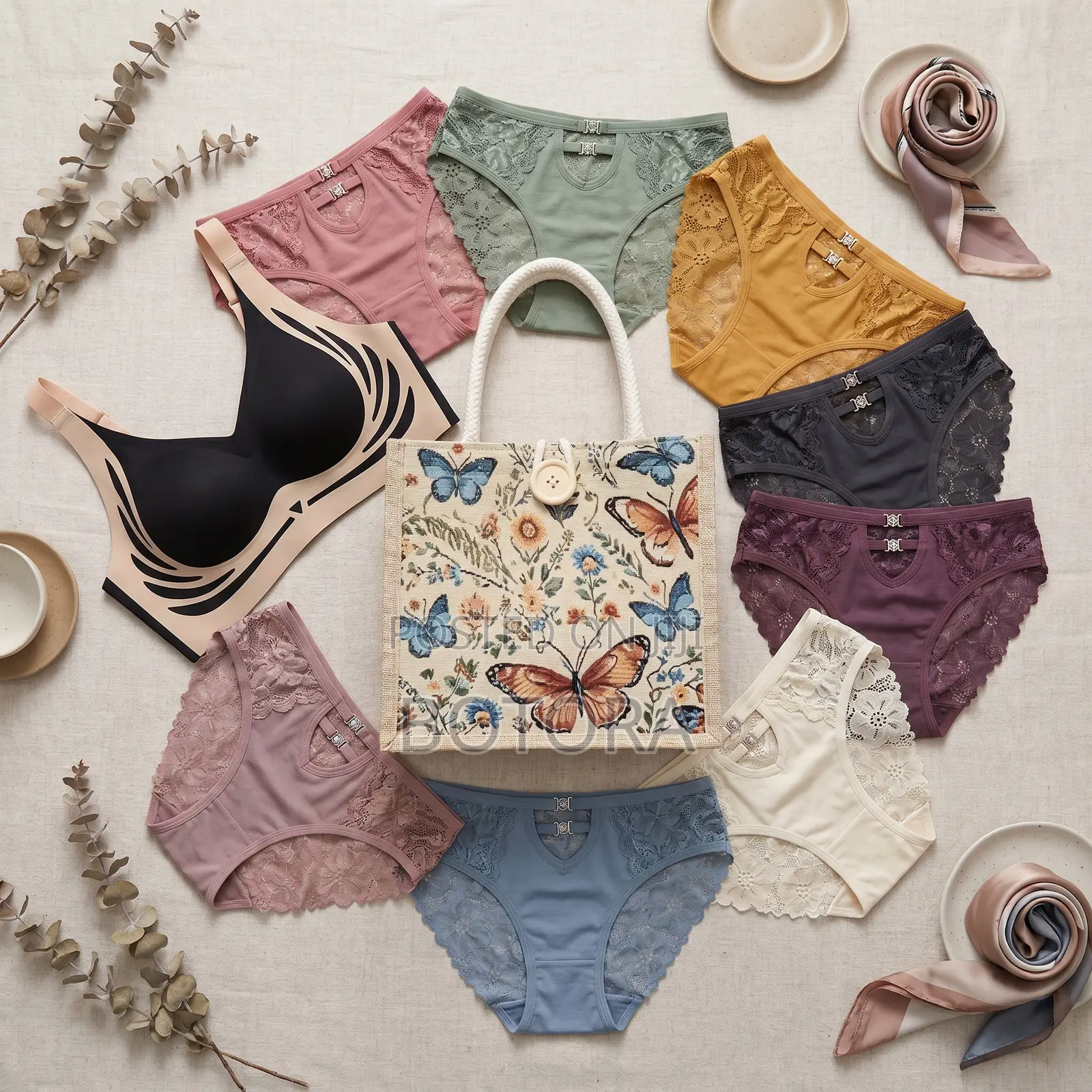 Women’S Wire-Free Bra With Free Tote Bag – Removable Pads