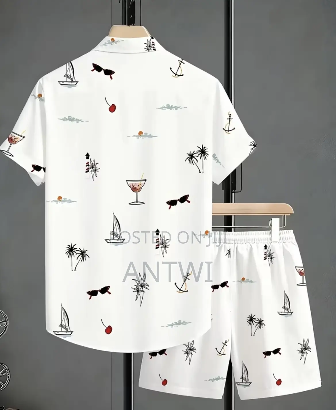 Men’S Fashion Summer Collar Shirt Set and Comfortable Shorts