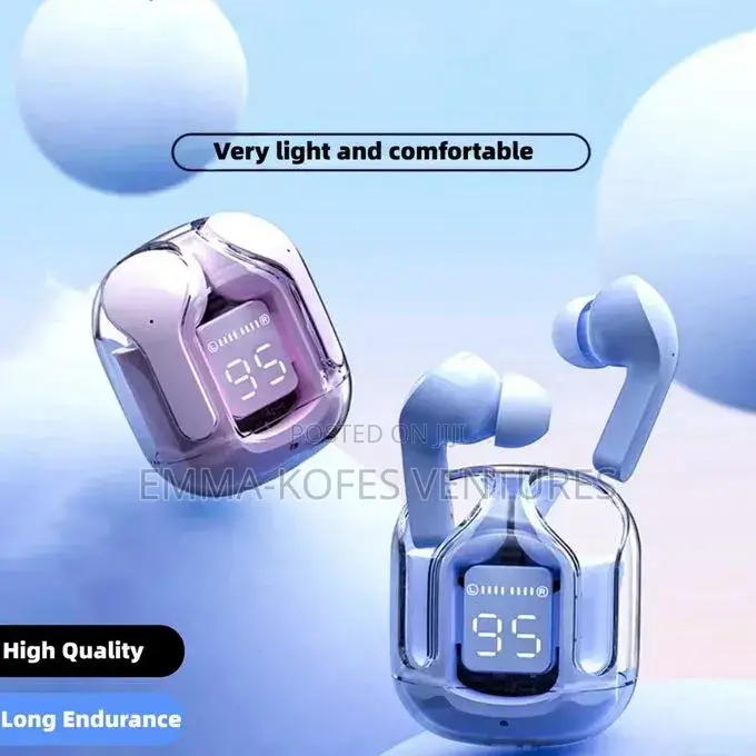 Wireless Bluetooth 5.3 in Ear Transparent Earphones - Black