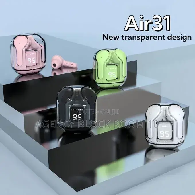 Wireless Bluetooth 5.3 In Ear Transparent Earphones - Black