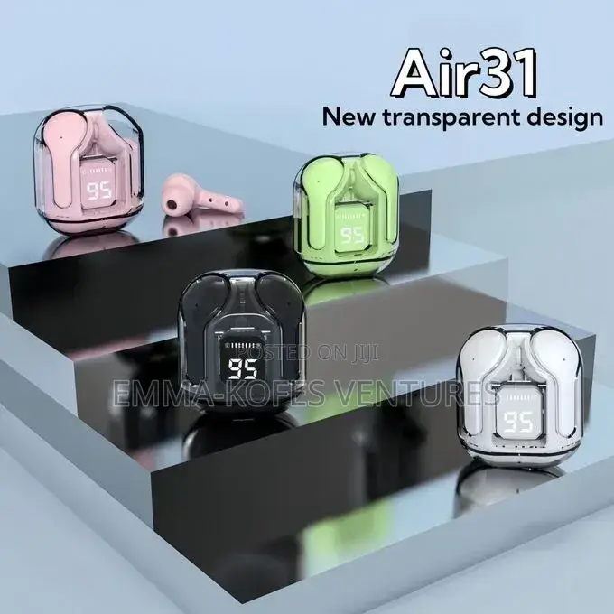 Wireless Bluetooth 5.3 in Ear Transparent Earphones - Black