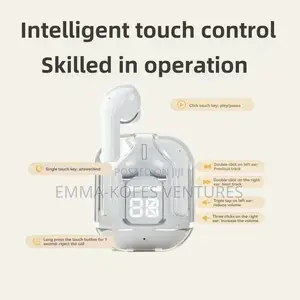 Wireless Bluetooth 5.3 in Ear Transparent Earphones - Black