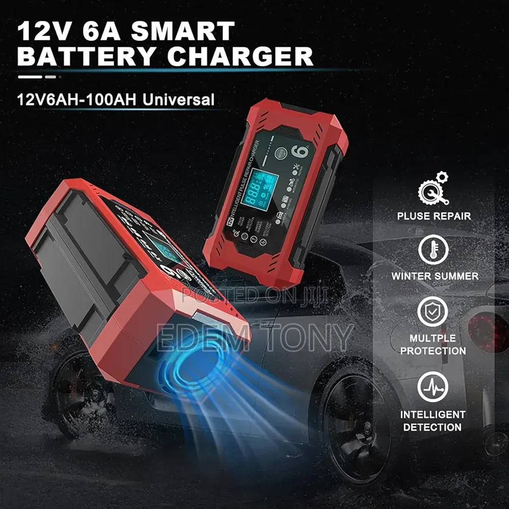 Car Battery Charger Maintainer 6a 12v Smart Battery Charger LCD