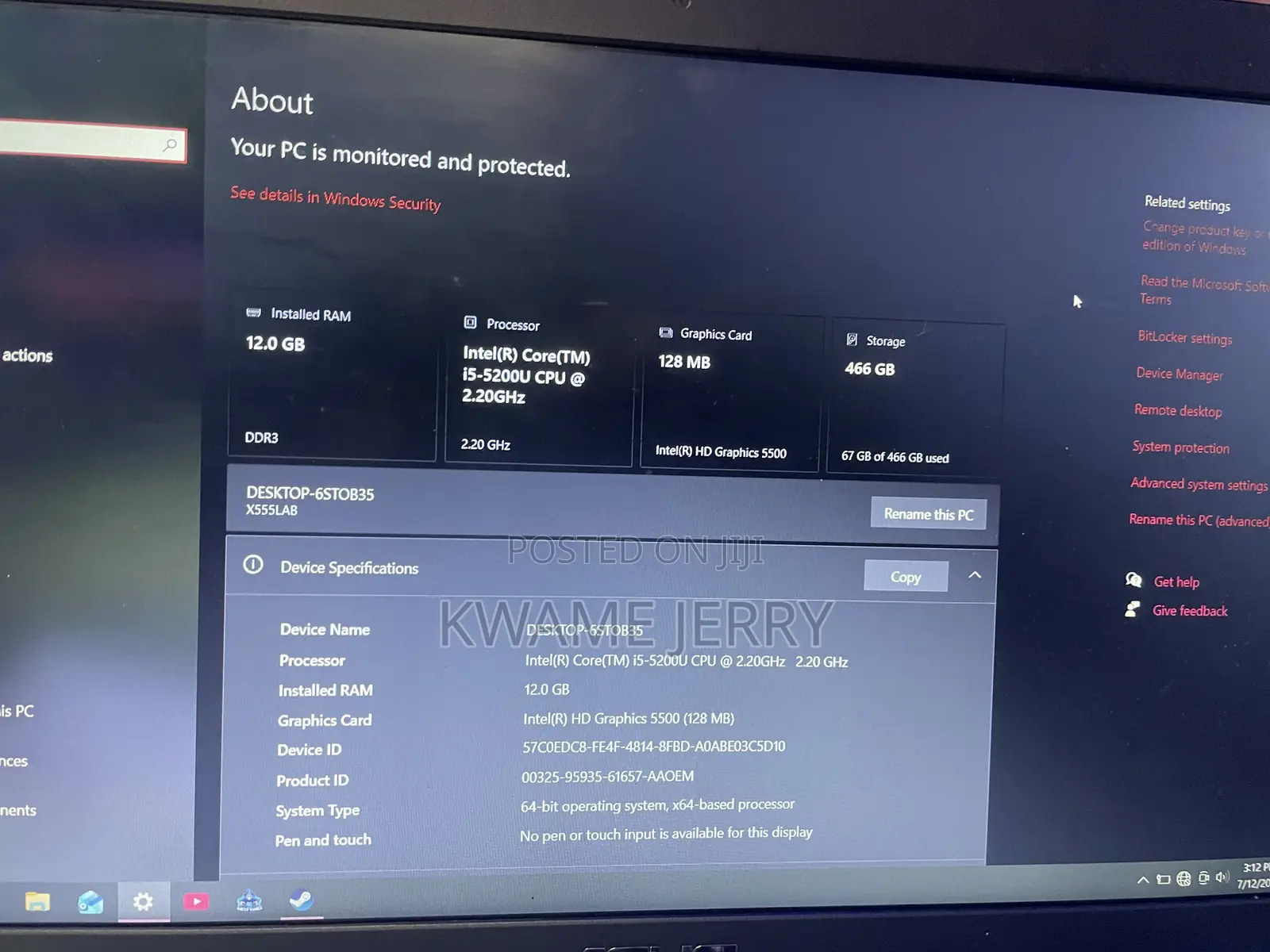 Laptop Asus F550CC 12GB Intel Core i5 HDD 512GB