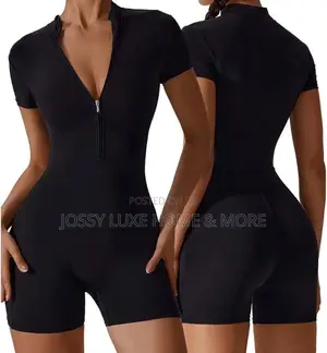 Zip-Up Spandex Romper