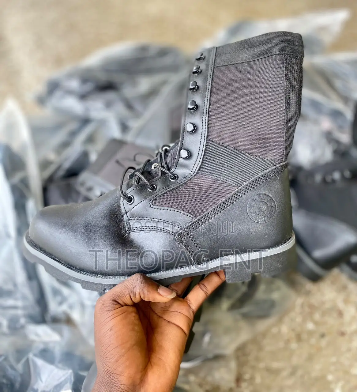 Premium Black Tactical Military Security Boots – Durable Heavy-Duty