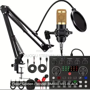 Bm-800 Condenser Microphone Kit With V8s Live Sound Card.