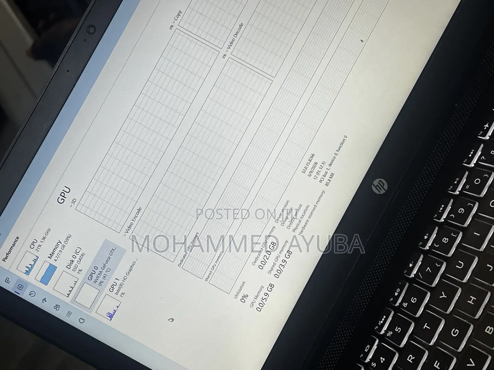 Laptop HP Pavilion Power 15 8GB Intel Core i7 SSD 256GB