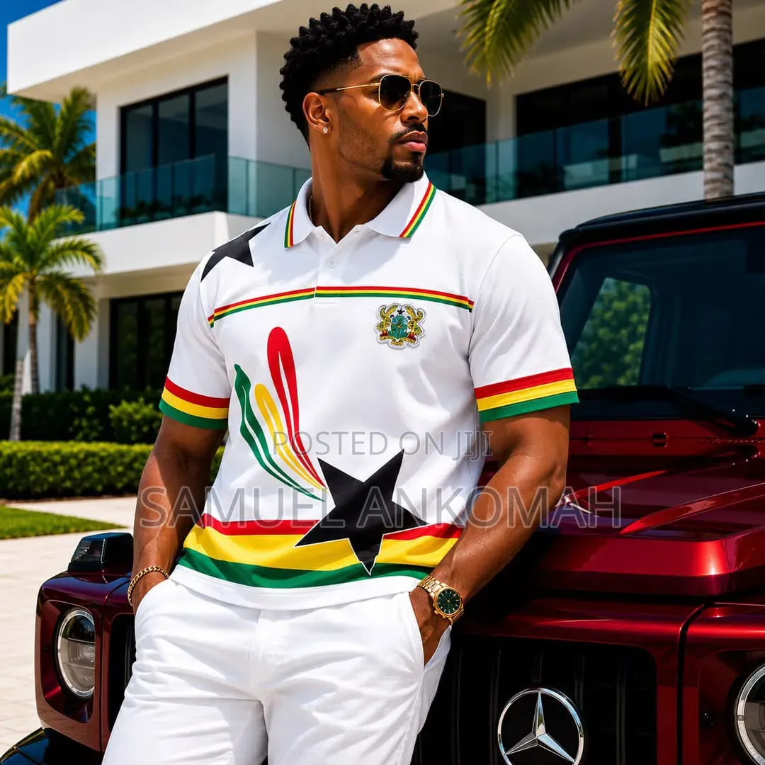 Ghana Coat of Arms Black Star Polo T-Shirt