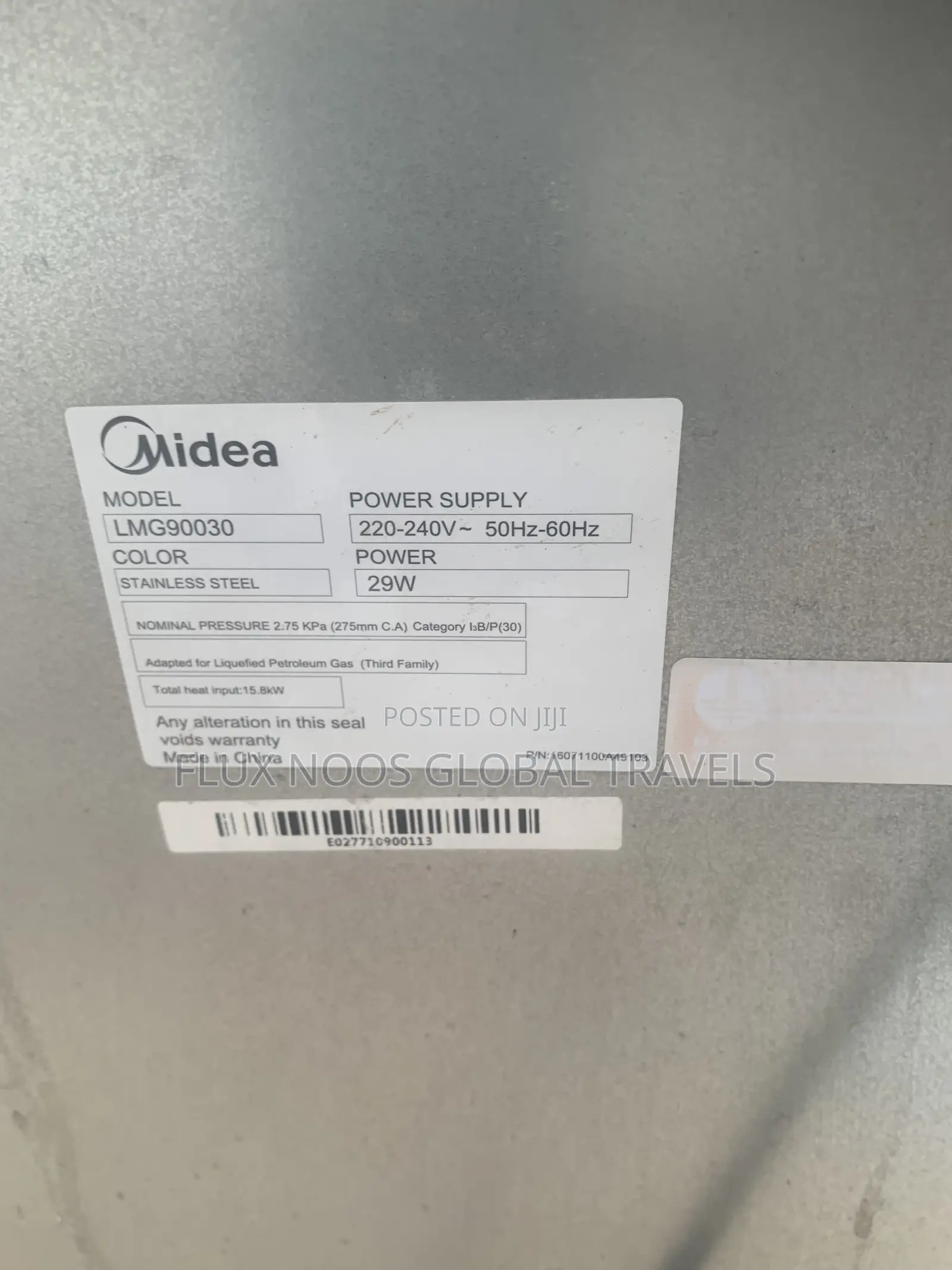 Used High Quality Midea 5 Burner Gas Cooker With Oven Grill.