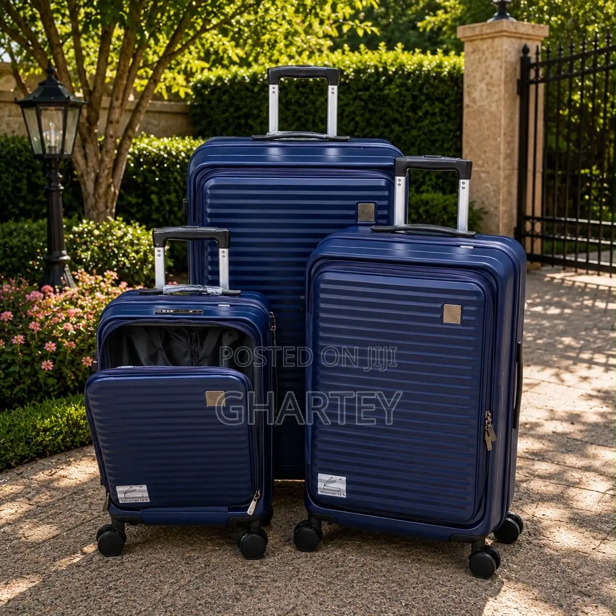 3-Piece Set Front Opening Luggage Set Light Weight Materials