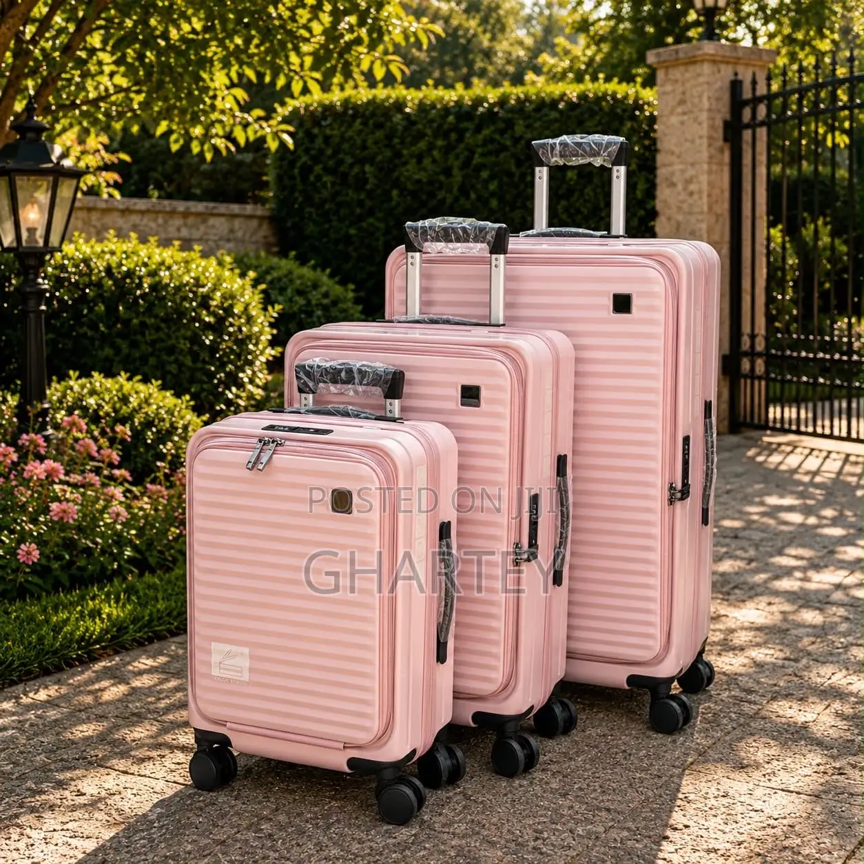 3-Piece Set Front Opening Luggage Set Light Weight Materials