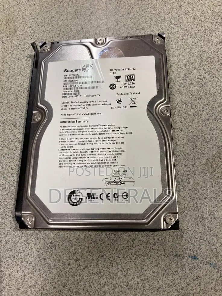 1tb 3.5 Inch Seagate Desktop Harddrive