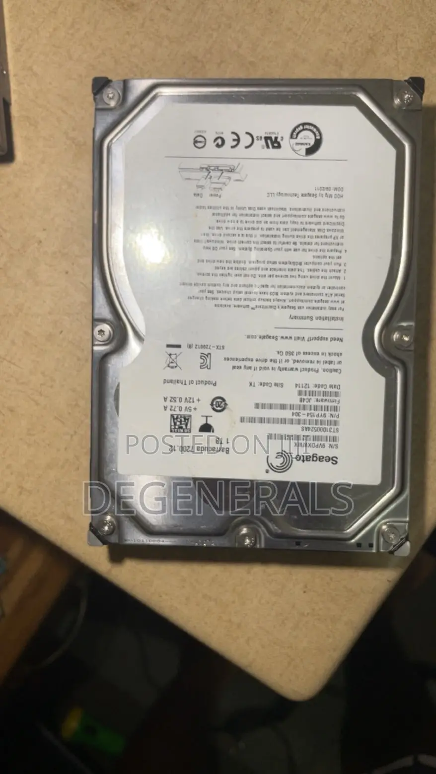 1tb 3.5 Inch Seagate Desktop Harddrive