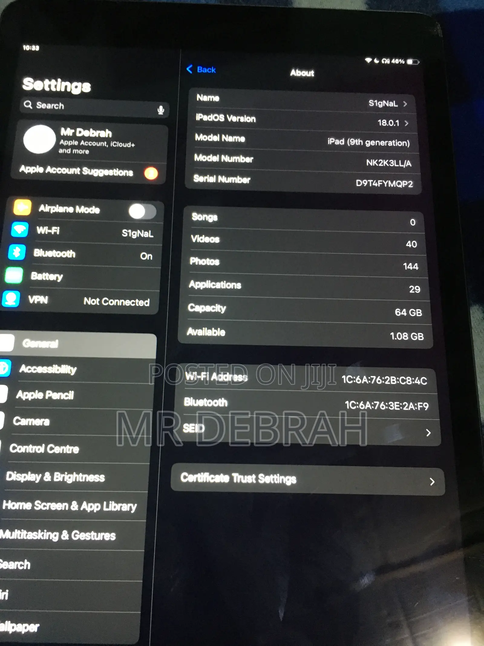 Apple iPad 10.2 (2021) 64 GB Black