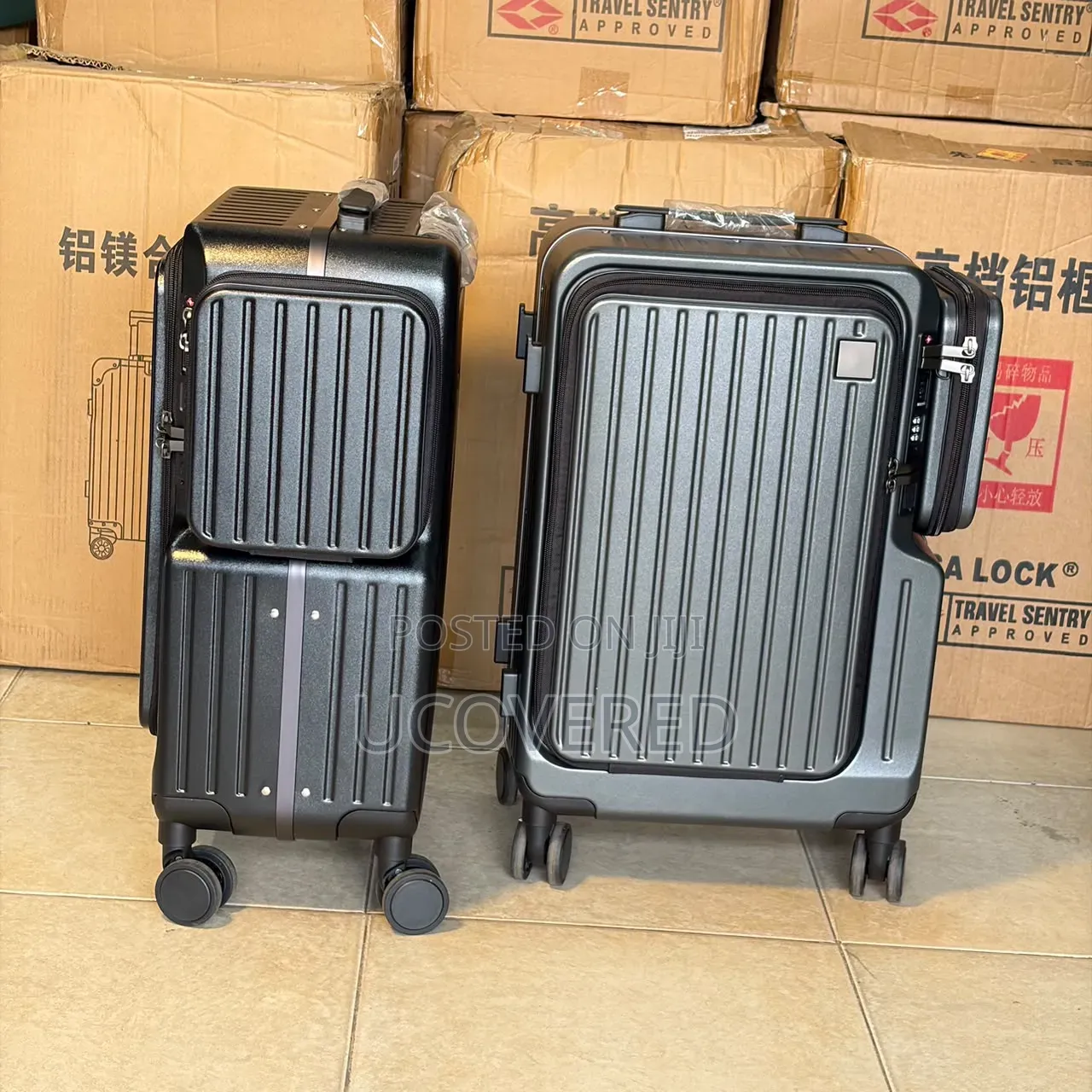 Aluminum Suitcase Features a Distinctive Front-Opening Panel