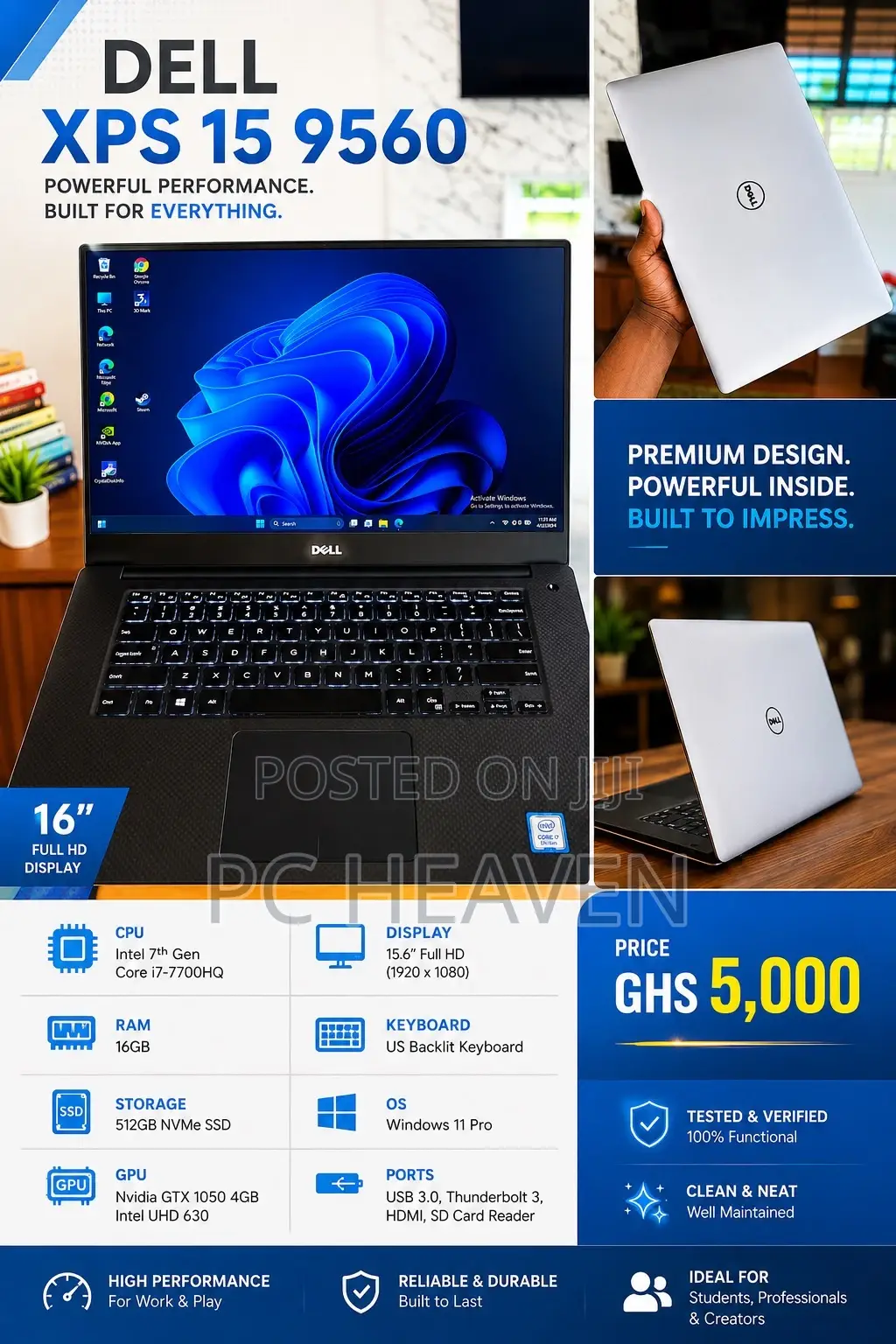 Laptop Dell XPS 15 (9560) 16GB Intel Core i7 SSD 512GB
