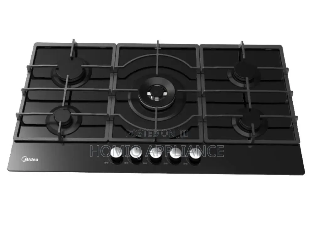Midea 90gq095 Built-in Gas Stove, 5 Burners, 60x50 Cm - Black