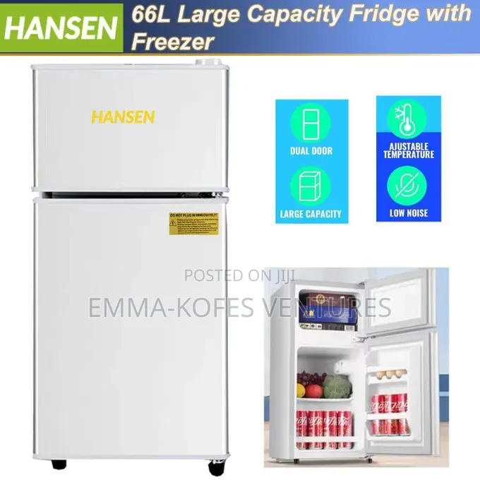 Double Door Refrigerator Top Freezer - 66liters - Silver