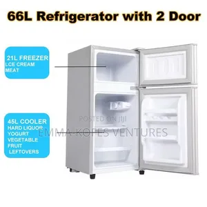 Double Door Refrigerator Top Freezer - 66liters - Silver