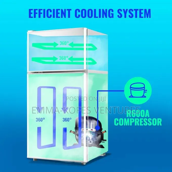 Double Door Refrigerator Top Freezer - 66liters - Silver