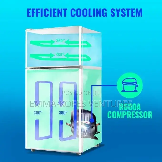 Double Door Refrigerator Top Freezer - 66liters - Silver