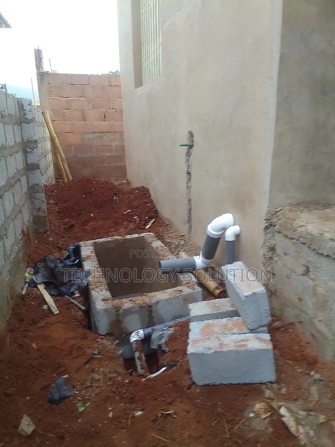 Plumbering Work and Building Biodigester Toilet