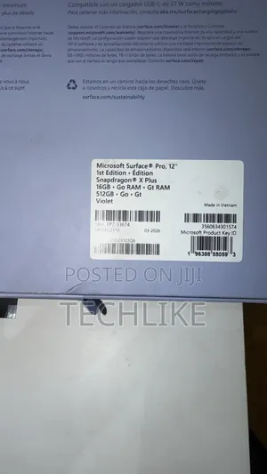 New Laptop Microsoft Surface Pro Copilot+ PC 12 16GB SSD 512GB